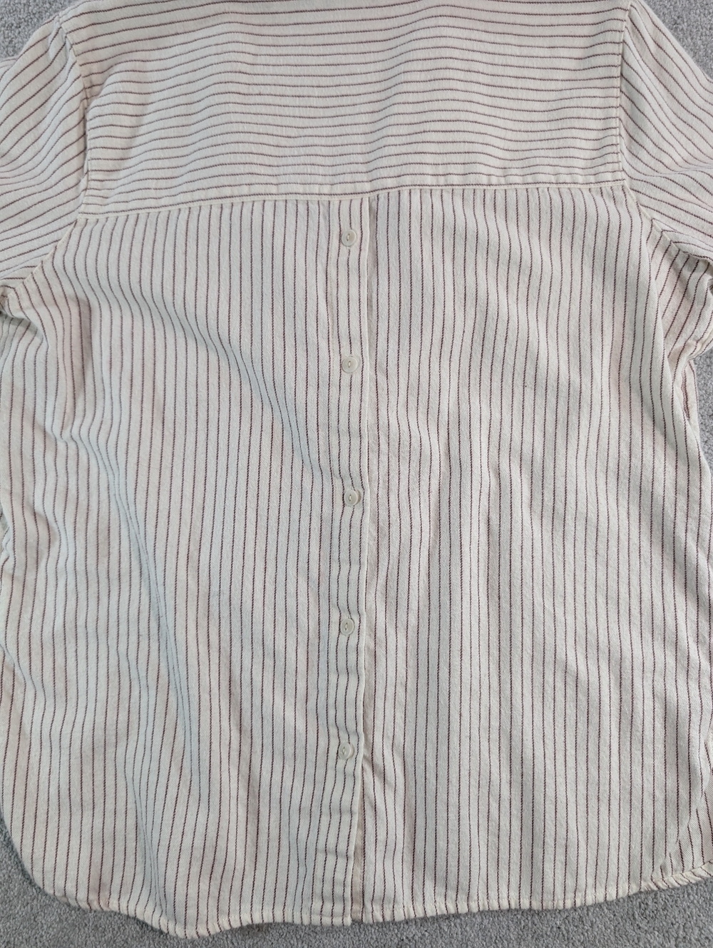 Madewell Flannel Classic Ex-Boyfriend Button Back Stripe‎ Shirt Women’s Large - Picture 6 of 9